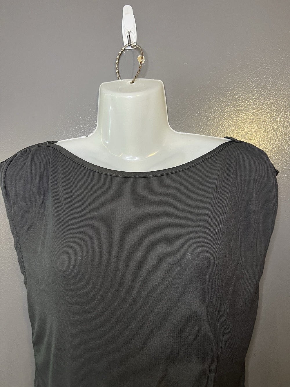 Intimately Free People Tank Top Womens Large Gray Boat Neck Soft Jersey